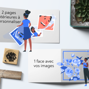 Carte pliée carrée 2 faces