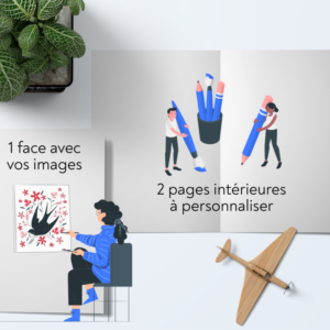 Carte pliée rectangulaire 2 faces