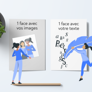 Carte plate rectangulaire 2 faces